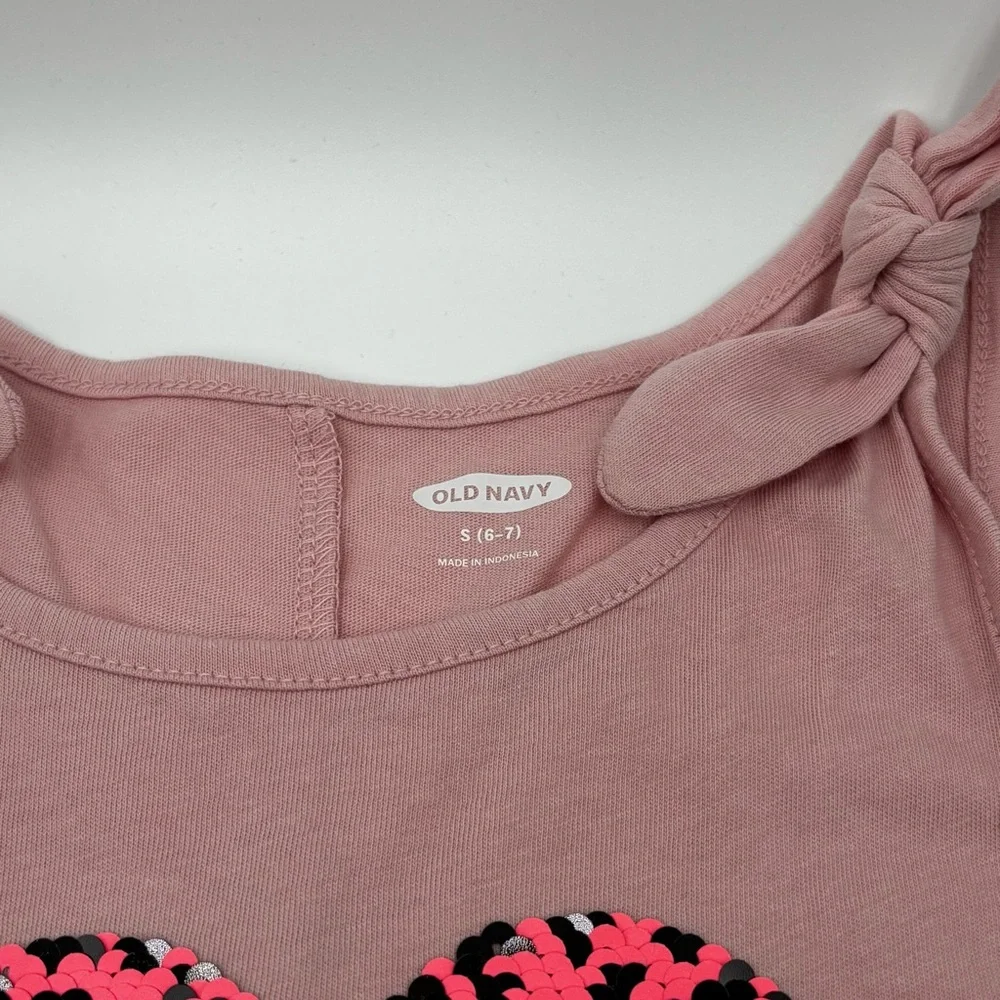 EUC Old Navy Girls Sequin Heart Top